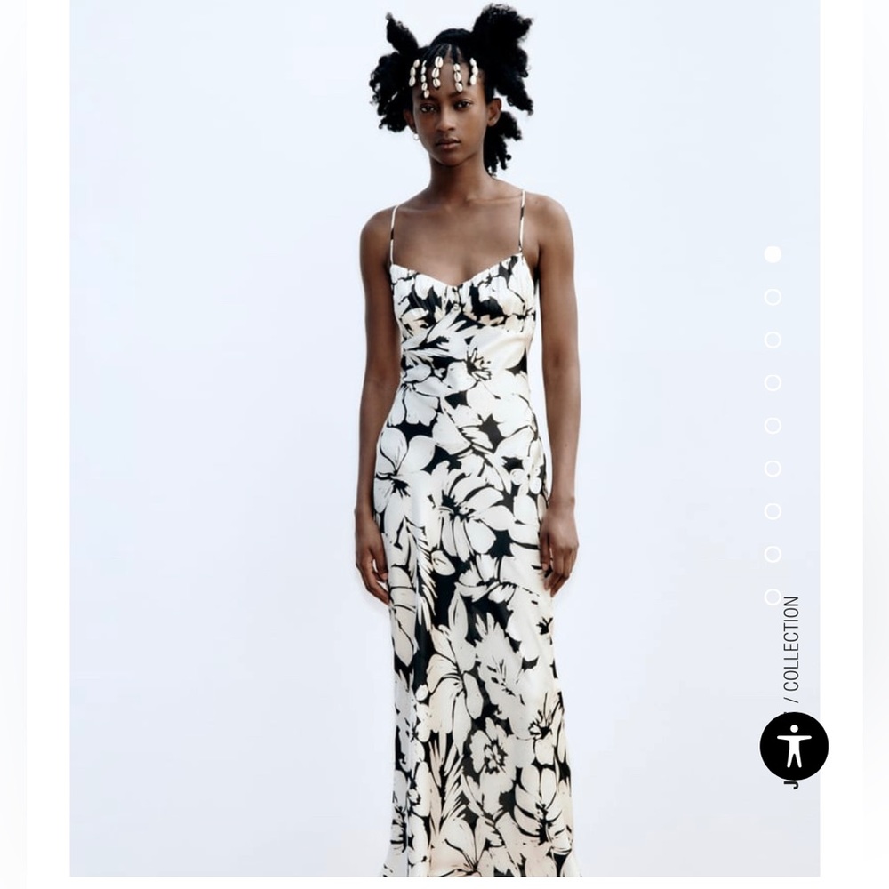Zara Satin Midi Dress